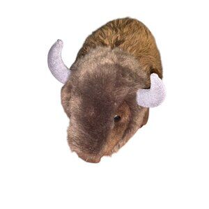 American Bison Zoo Plush‎ Miyoni By Aurora 9" Tall Brown Stuffed Animal Buffalo